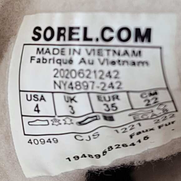 Sorel Whitney Il Joan Youth Brown Ankle Leather Lace Up Boots NY4897-242 US Sz 4 - Picture 12 of 12